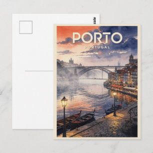Porto Portugal Vintage Resa Vykort