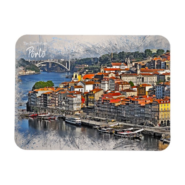 Porto, Portugal vykort Magnet (Horisontell)