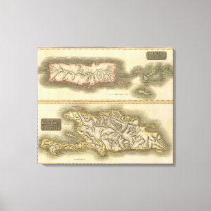 Porto Rico, jungfruliga Isles, Hispaniola Canvastryck
