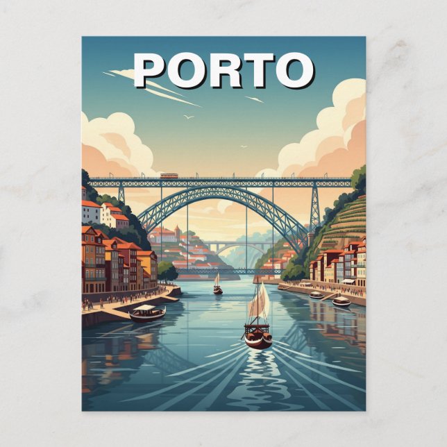 Porto River Cruise Portugal Travel Vykort (Framsida)