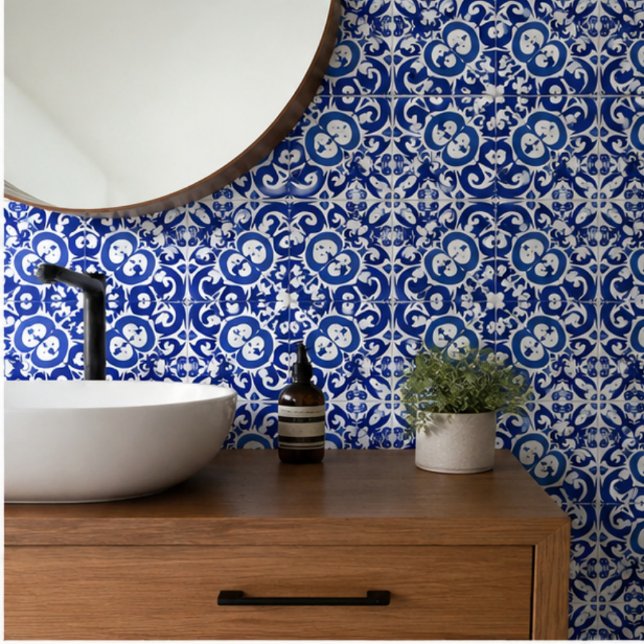 Porto Royale Blue Baroque Elegant Mediterranean  Kakelplatta (Skapare uppladdad)
