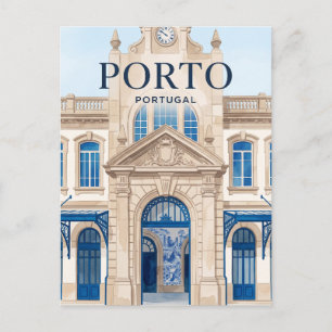 Porto São Bento Station Portugal Vykort