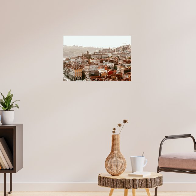 Porto stad under solnedgång poster (Vardagsrum 3)