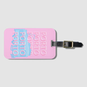Porto Travel Art, Portugal Art, Rosa, Preppy Art Bagagebricka
