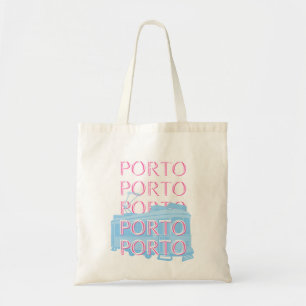 Porto Travel Art, Portugal Art, Rosa, Preppy Art Tygkasse
