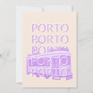 Porto Travel Art, Portugal, Pastel, Minimalist Julkort