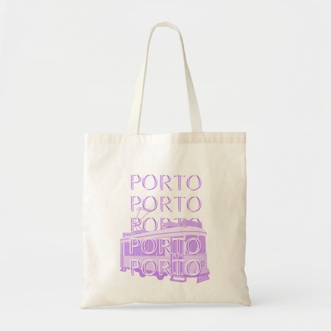 Porto Travel Art, Portugal, Pastel, Minimalist Tygkasse (Framsidan)