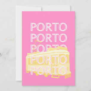 Porto Travel Art, Portugal, Rosa Julkort