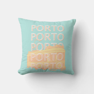 Porto Travel Art, Portugal Travel Art, Pastel Kudde