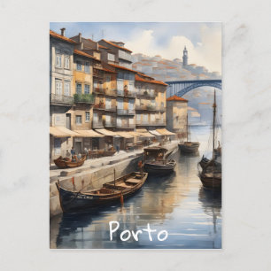 Porto, vattenfärg helg vykort