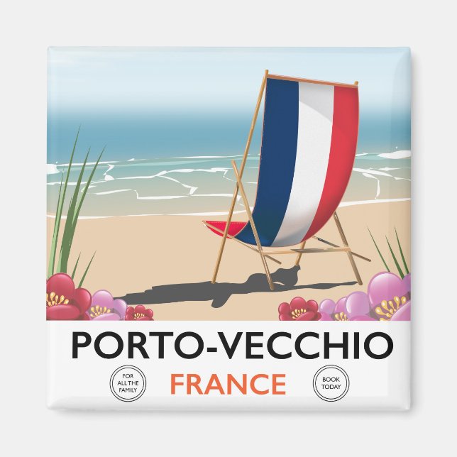 Porto-Vecchio, Frankrike strand reseresaffiche Magnet (Framsidan)