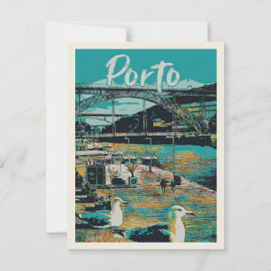 Porto View with D. Luis I Bridge, Portugal Vykort