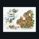 Porto:  Winter Snö Bunnies Vykort<br><div class="desc">Det här vykortet skapades med vintage i offentlig domän.</div>