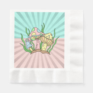 Portobello Mushroom Cute Pastel Pappersservett