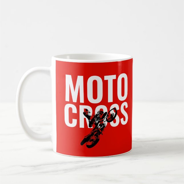 Portocross Motorcycle Sport Poste Art Kaffemugg (Vänster)