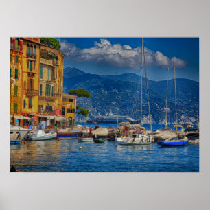 Portofino hamn poster