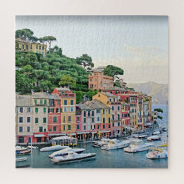 Portofino Harbour - Sommar i Italien - 20 x 20 tum Pussel