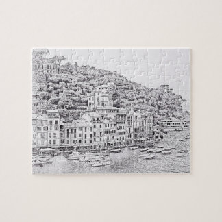 Portofino i svart och vitt - 8x10 - 110 st pussel