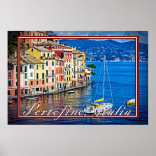 Portofino, Italia - målareffekt Poster