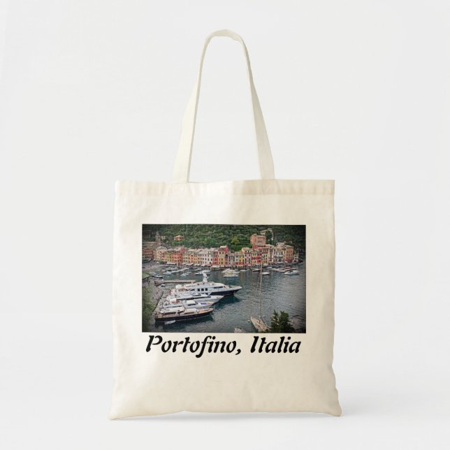 Portofino, Italia Tote Bag Tygkasse (Framsidan)