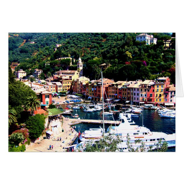 PORTOFINO ITALIEN HÄLSNINGSKORT (Framsidan Horizontal)