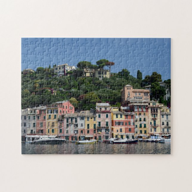 Portofino, Italien Puzzle Pussel (Horisontell)