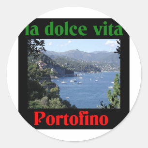 Portofino italien runt klistermärke