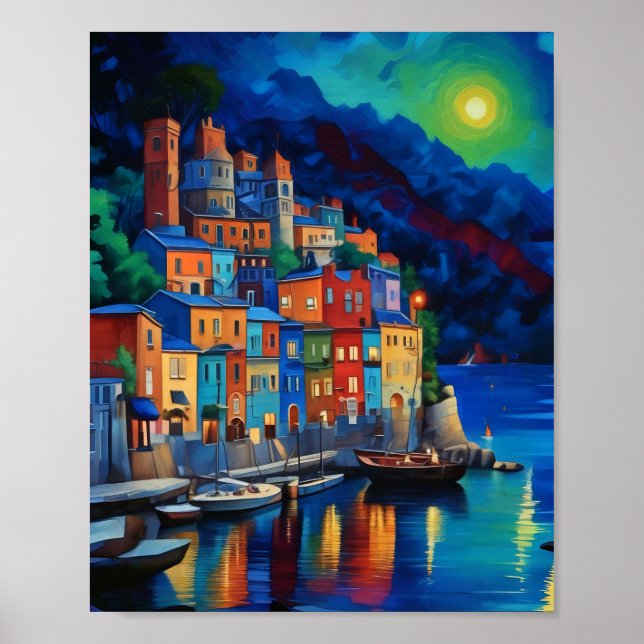 Portofino Italien Skriv ut, värde Poster Pappert ( (Framsidan)