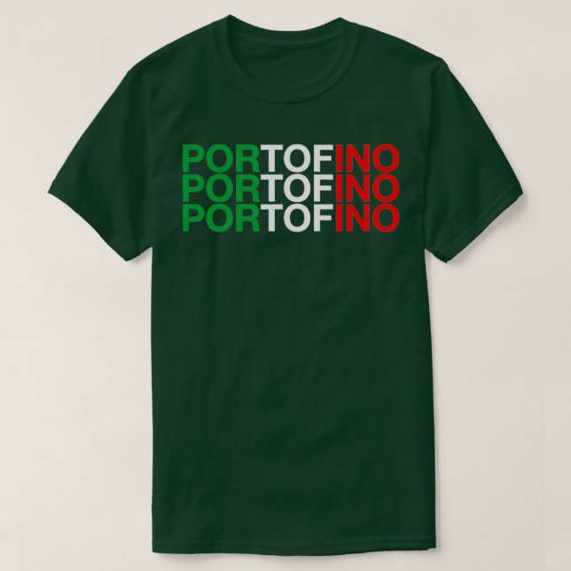 PORTOFINO Italienska Flagga T Shirt (Design framsida)