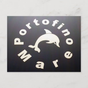 Portofino mare svart vykort
