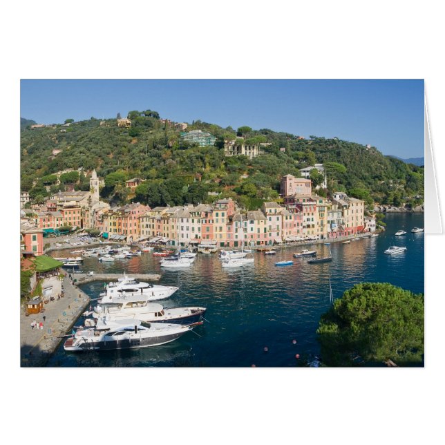 Portofino panorama hälsningskort (Framsidan Horizontal)