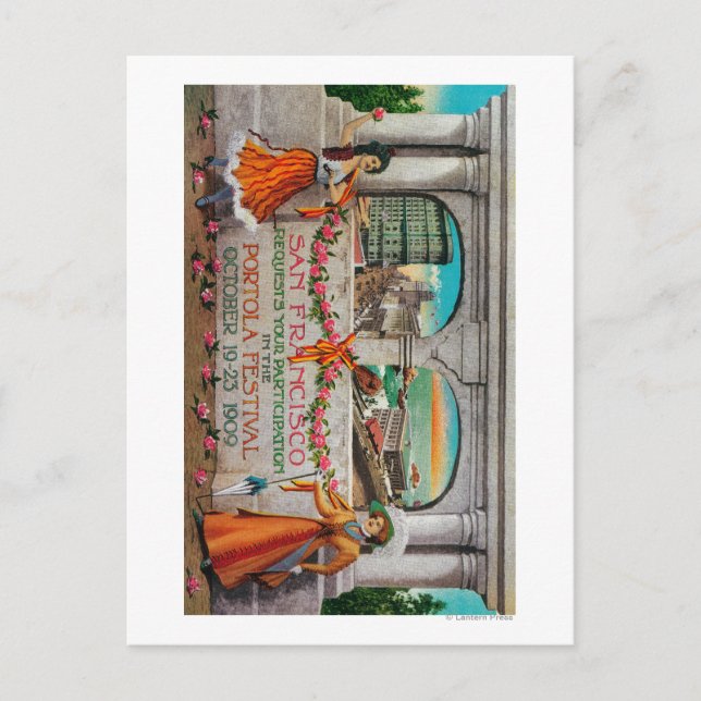 Portola Festival Advertisment (kvinnor) Vykort (Framsida)