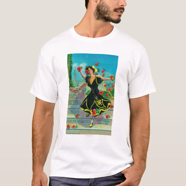 Portola festivalannonsering (dansare) t-shirt (Framsida)