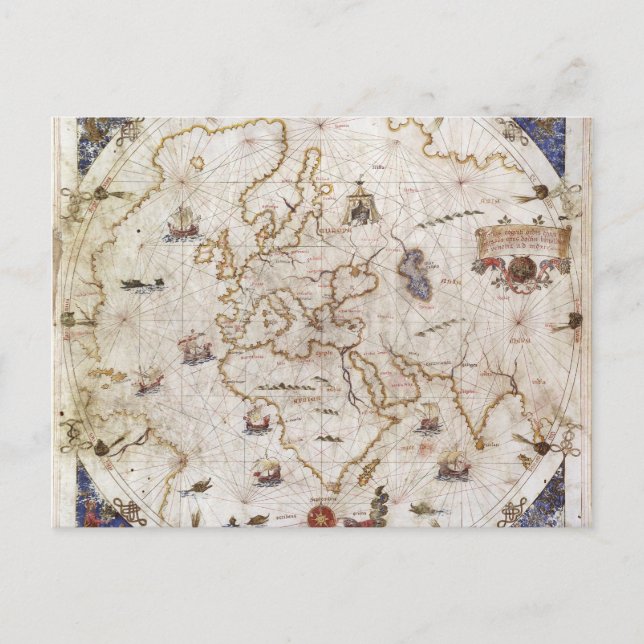 Portolan Chart of the World | 1519 Vykort (Framsida)