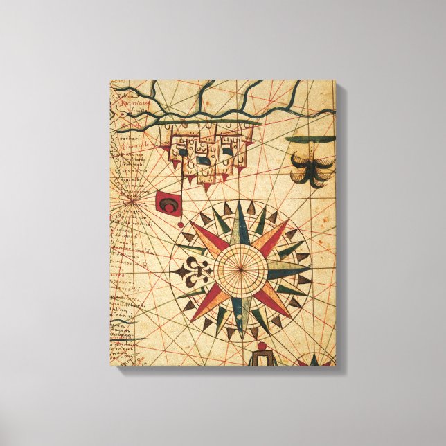 Portolandiagram | Karta i Kairo, Egypten Canvastryck (Framsida)