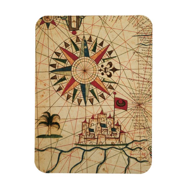 Portolandiagram | Karta i Kairo, Egypten Magnet (Vertikal)