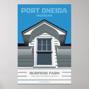 PortOneida, Michigan - Burfiend lantgård Poster