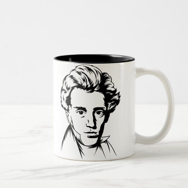 Portra för Soren Kierkegaard Två-Tonad Mugg (Höger)