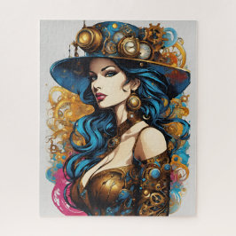 Portrait de femme, style steampunk pussel