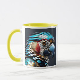 Portrait de perroquet bleu doré. mugg