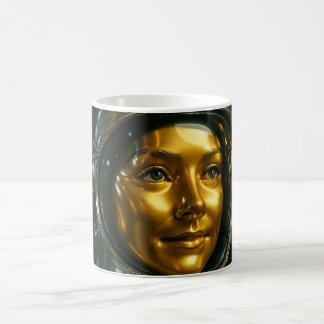 Portrait doré visage femme kaffemugg