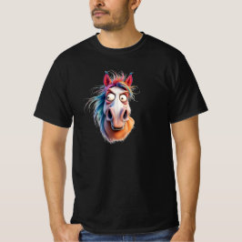 Portrait d'un cheval complètement dingue. t shirt