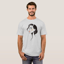 Portrait d'une femme style bande dessinée. t shirt