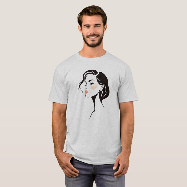 Portrait d'une femme style bande dessinée. t shirt (Hel framsida)