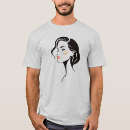 Portrait d'une femme style bande dessinée. t shirt