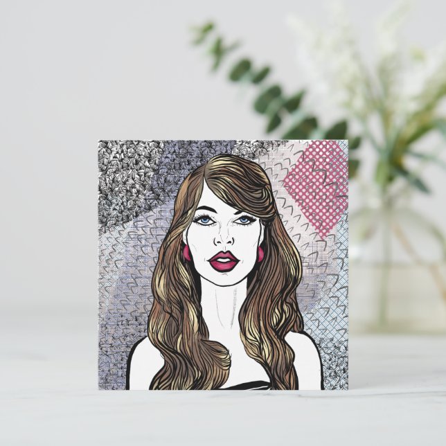 Portrait d'une fille aux longs cheveux bruns (Stående Fram)