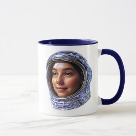 Portrait femme astronaute mugg