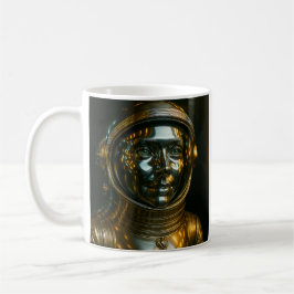Portrait femme or astronaute kaffemugg