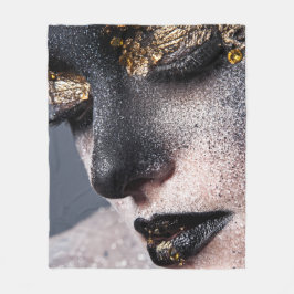 Portrait Gold Black Artistic Makeup Luxury Beauty Fleecefilt