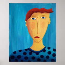 Portrait Of A Man Painting Modern Art Print Poster